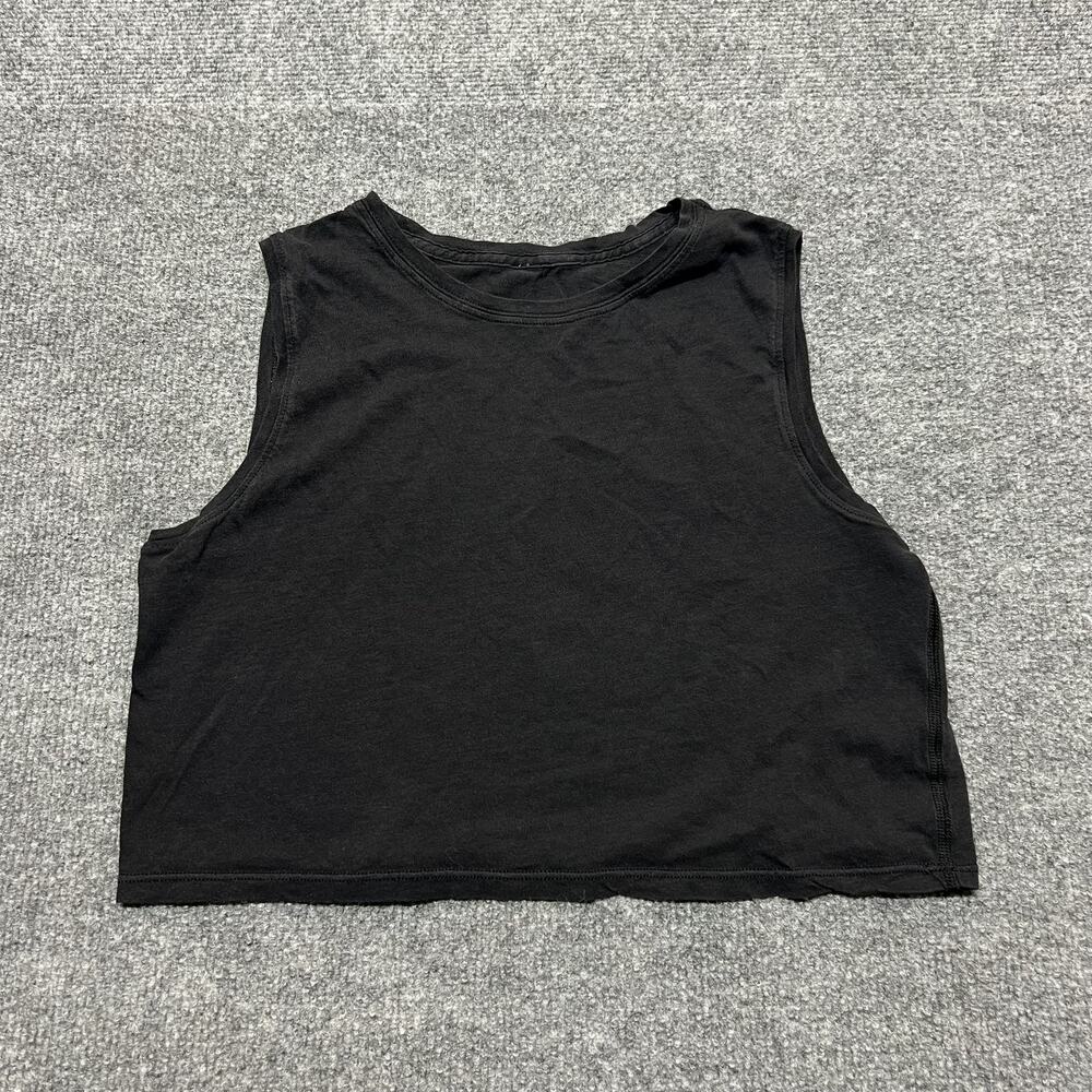 Lululemon Tank Top Womens Small Black Cropped Crew Neck Athletic Yoga Workout